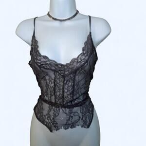Forever 21 grey lace corset